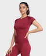 Aria Seamless Tee - Berry Red