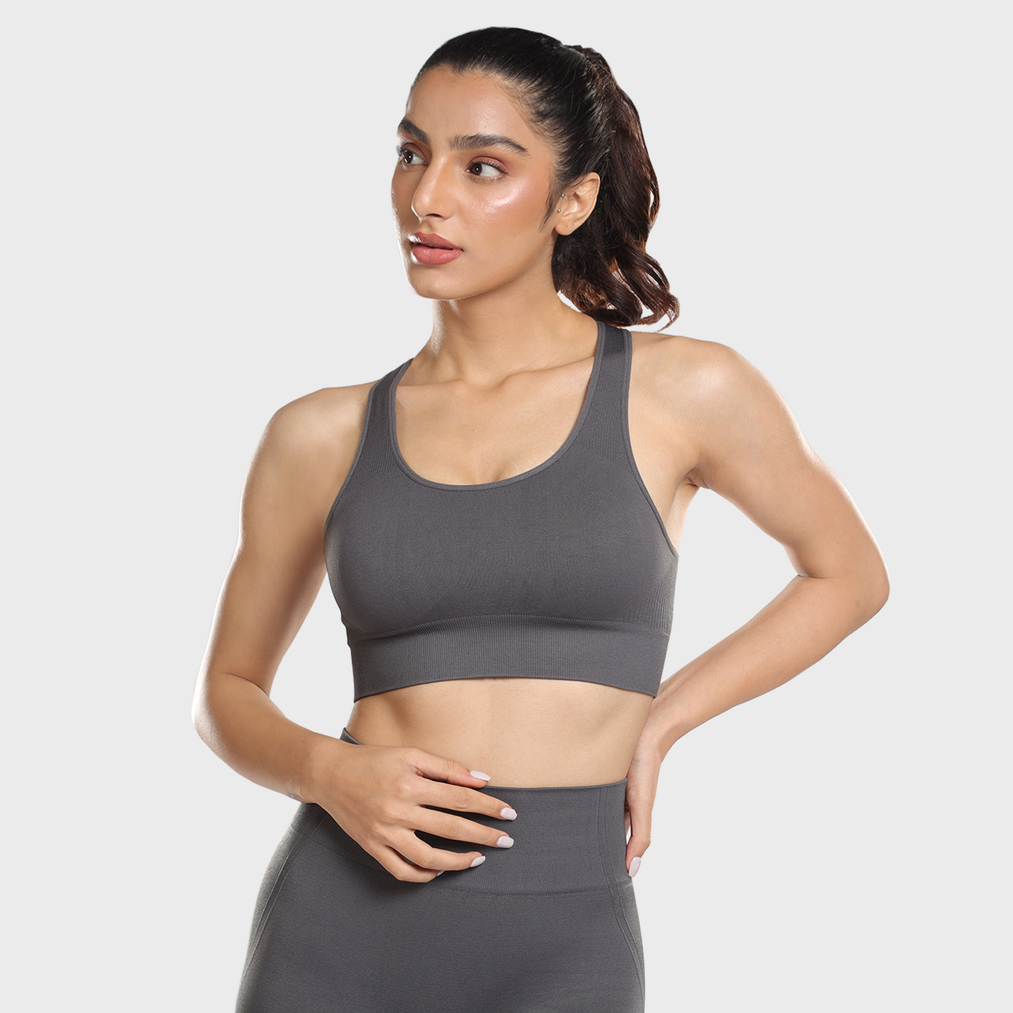 Astrid Performance Sports Bra - Grey Stone