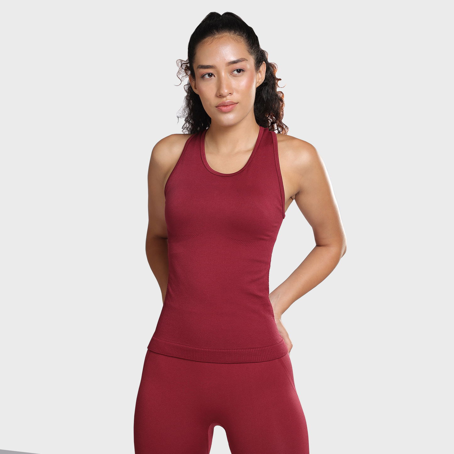 Luna Seamless Tank - Berry Red