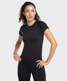 Aria Seamless Tee - Black