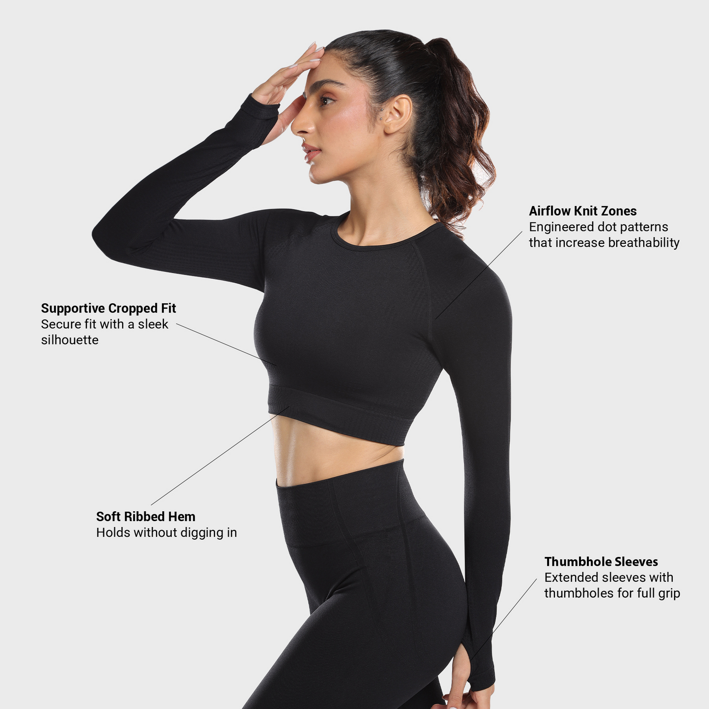 Celeste Long Sleeve Top - Black